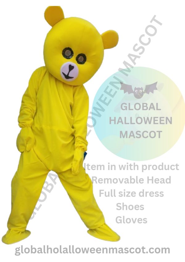 LIGHT YELLOW Teddy Bear Mascot Costume - Image 3