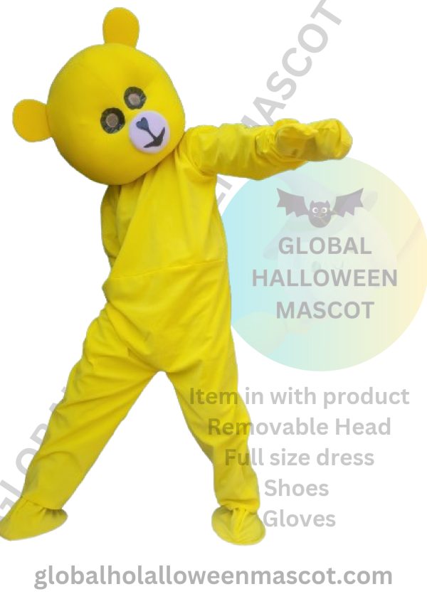 LIGHT YELLOW Teddy Bear Mascot Costume - Image 2