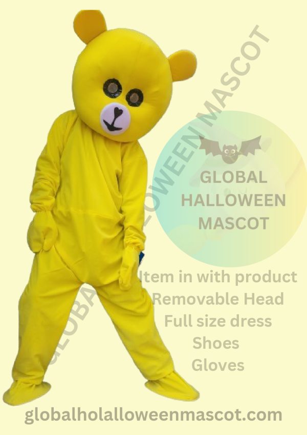 LIGHT YELLOW Teddy Bear Mascot Costume