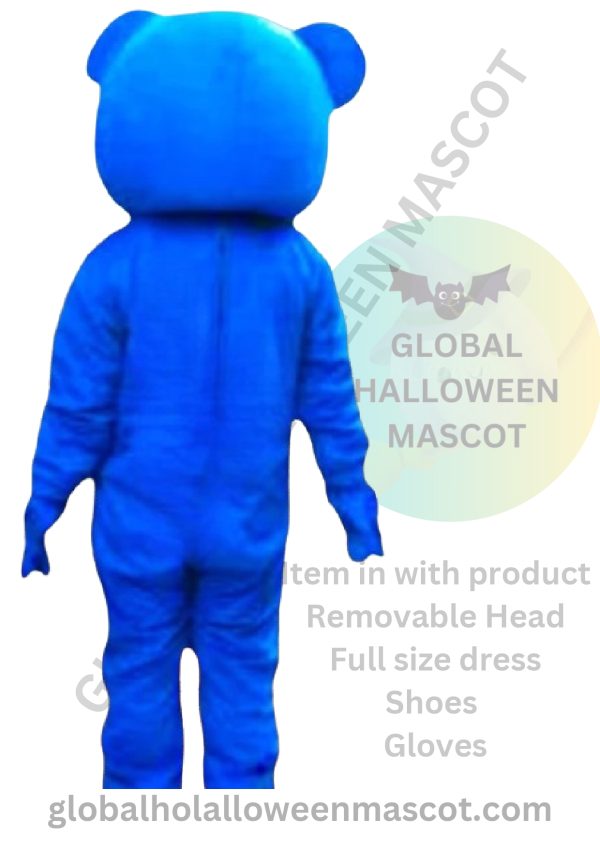 GLOBAL HALLOWEEN MASCOT High Quality Blue Teddy Bear Mascot Costume - Image 4