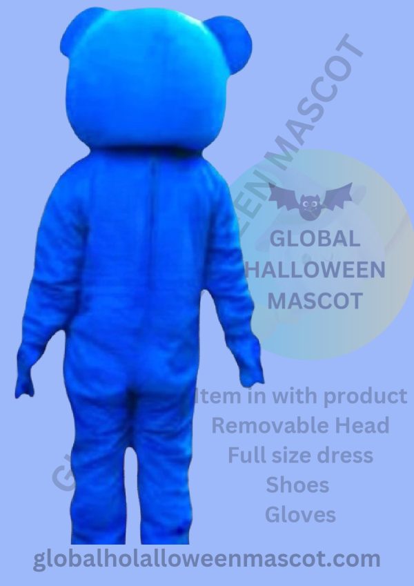 GLOBAL HALLOWEEN MASCOT High Quality Blue Teddy Bear Mascot Costume - Image 3