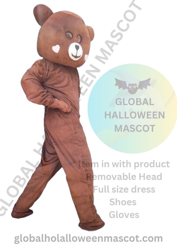 GLOBAL HALLOWEEN MASCOT High Quality Chocolate Color Teddy Bear Mascot Costume - Image 5