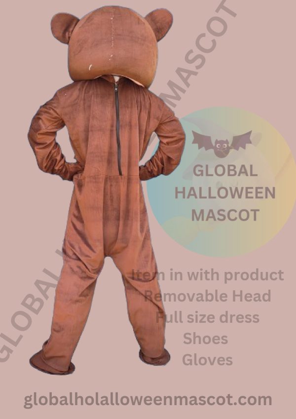 GLOBAL HALLOWEEN MASCOT High Quality Chocolate Color Teddy Bear Mascot Costume - Image 4