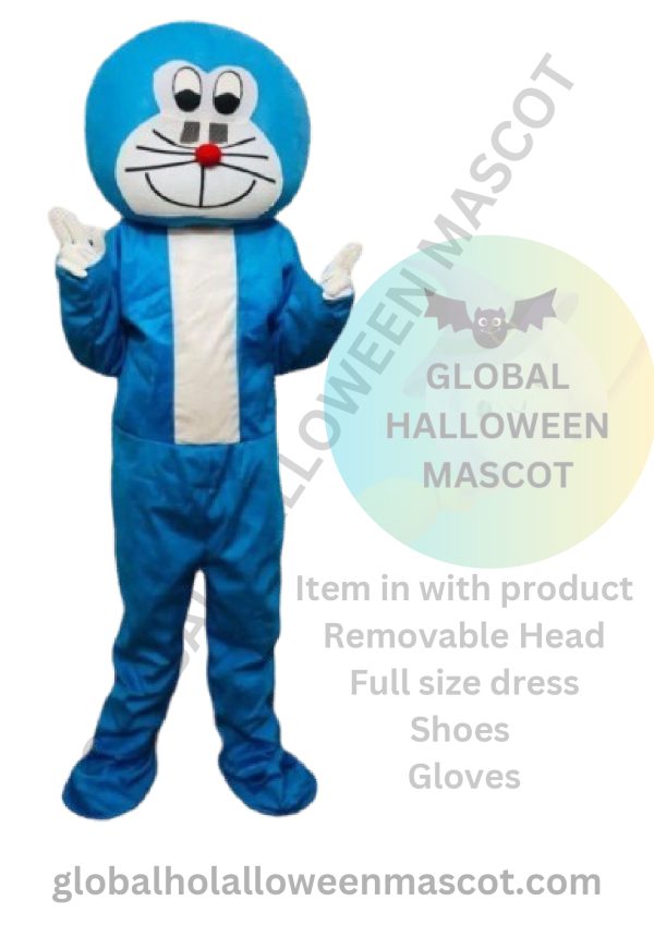 GLOBAL HALLOWEEN MASCOT High-Quality Smart Doraemon Mascot Costume